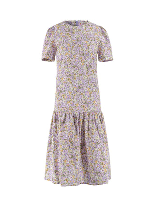 Small Floral Short Sleeved Midi Dress