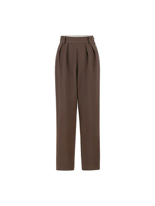 Single-Sided Buttoned Straight Leg Trousers