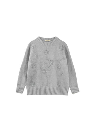 Floral Design Crew Knit Sweater
