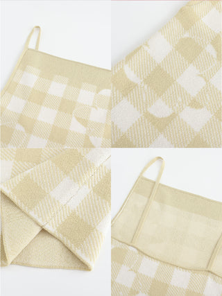 Checkered Knit Cami Top