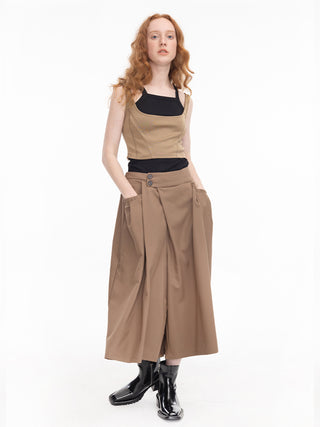 Overlapping A-line Midi Trousers