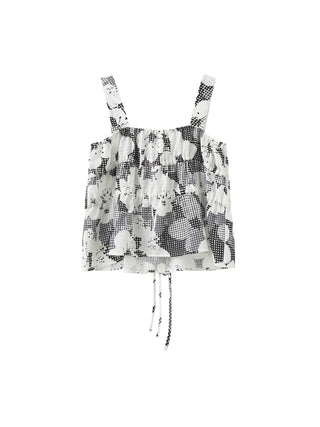 Sleeveless Tiered Floral Blouse
