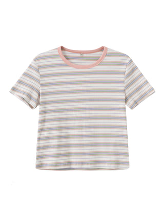 Striped Rib Knit T-Shirt
