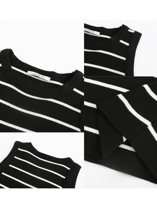 Thin Horizontal Striped Knit Vest