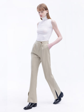 Asymmetric Slitted Tailored Trousers