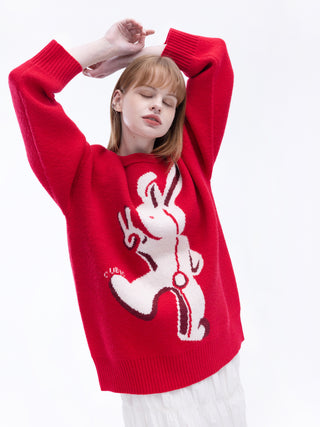 Oversized Rabbit Knit Sweater