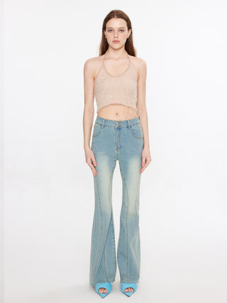 Panelled Skinny Flared Jeans