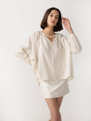 CUBIC Women's Oversized A-line Pleated Blouse