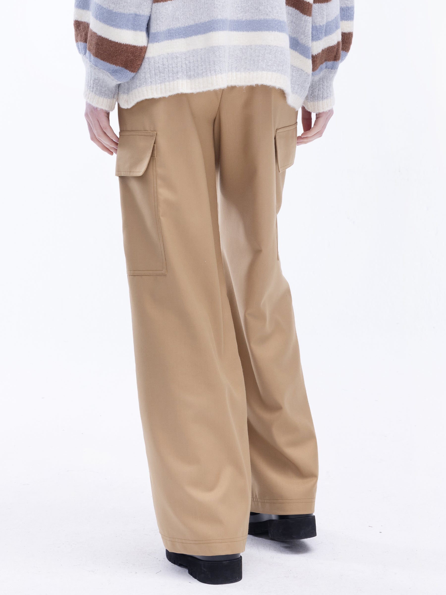 VINCE 8 ladies cargo pants Linen Blend cropped slacks trousers tan