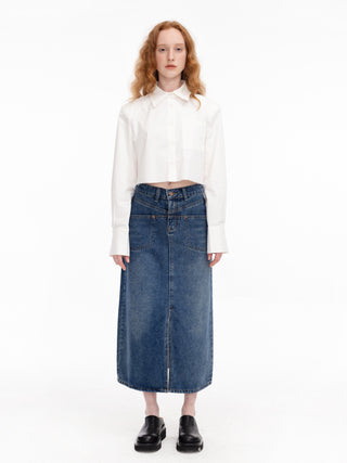 High Waisted Maxi Denim Skirt