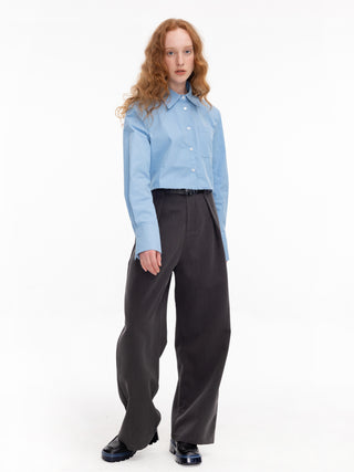 Folded Pleat Tailored Trousers
