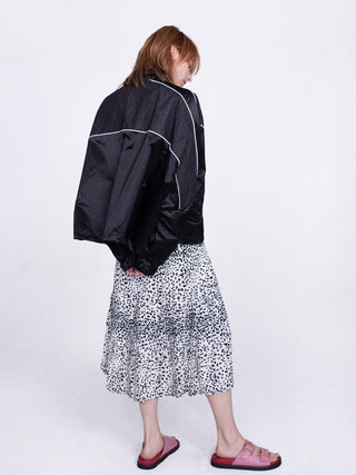 CUBIC Women's High Waisted Leopard Midi Skirt