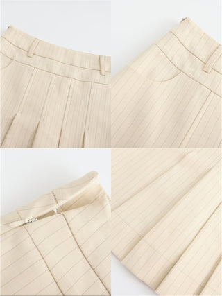 Pinstripe Pleated Mini Skirt